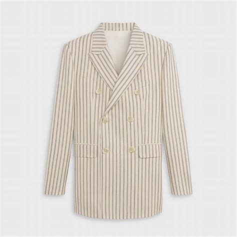 striped celine jacket|CLASSIC JACKET IN STRIPED WOOL .